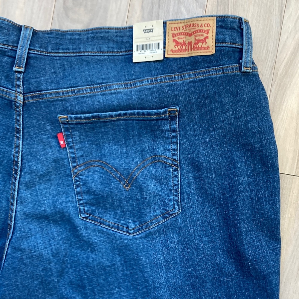 Levi's Jean Short mid length denim short mid rise cuffed 24W - Picture 9 of 17